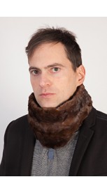 Brown mink fur neck warmer - unisex